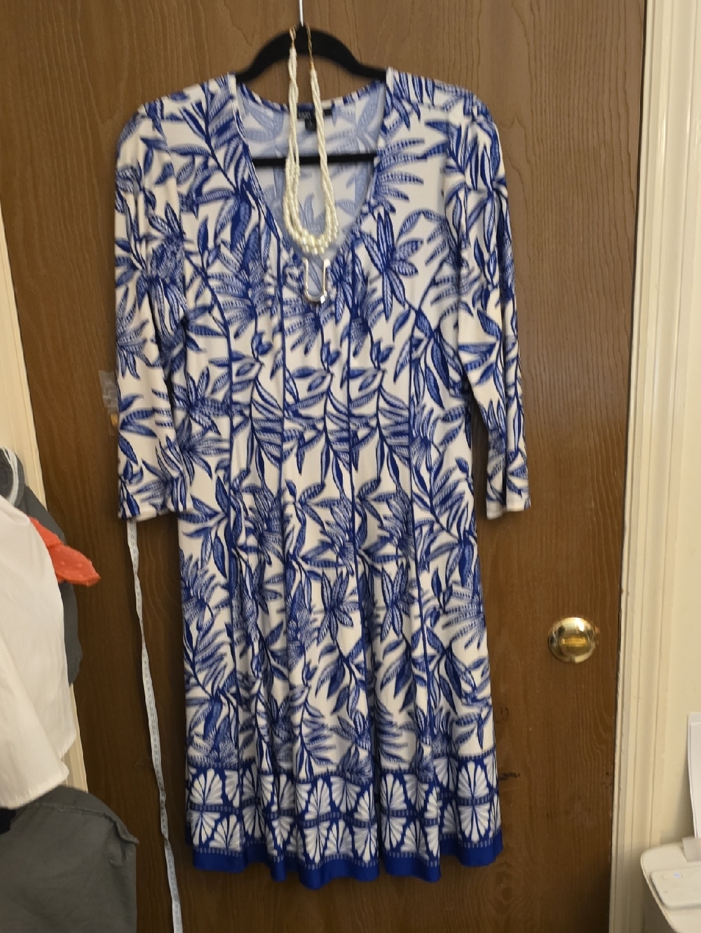Sami and Jo Blue and White Floral Print Women's Dress